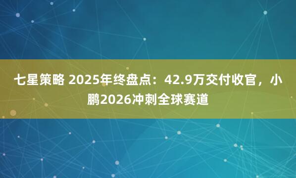 七星策略 2025年终盘点：42.9万交付收官，小鹏2026冲刺全球赛道